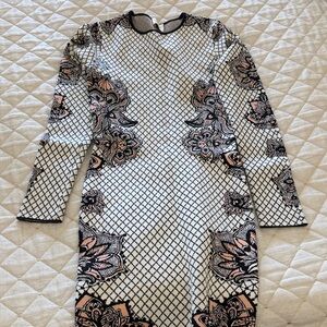 Torn by Ronny Kobo Black and White Floral Mini Dress